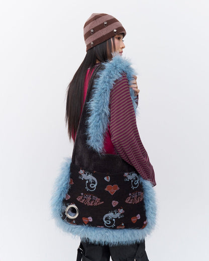 Punky lizard jacquard bag