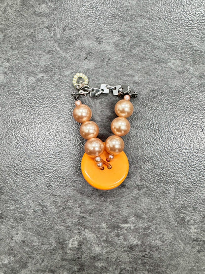 Orange Button Bracelet