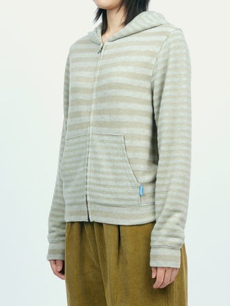 Striped Knit Zip Hoodie