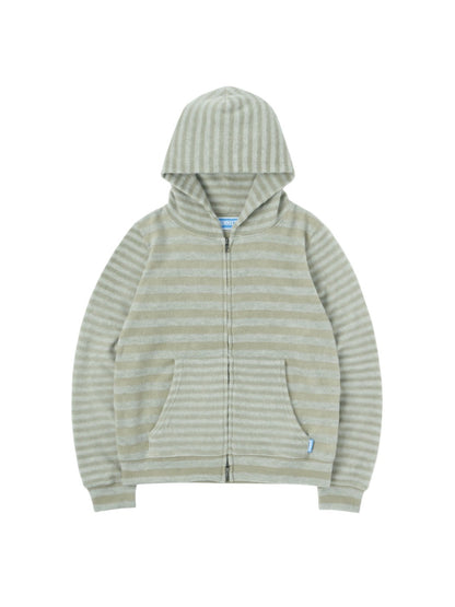 Striped Knit Zip Hoodie